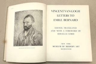 Vincent Van Gogh Letters To Emile Bernard - 1938 - Moma - 1st Ed.  - Vg Cond.