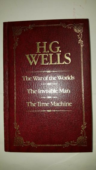 H.  G.  Wells War Of The Worlds Invisible Man Time Machine Kingsport Press Leather