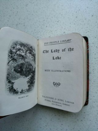 Scott ' s Lady of The Lake Thistle Library 1920s Illustrated Miniature Tartan Book 8