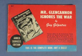 1940s Mr Glencannon Ignores The War Armed Services Edition O - 8 John R.  Tunis