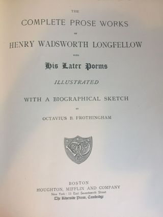 Complete Prose of Henry Wadsworth Longfellow 2