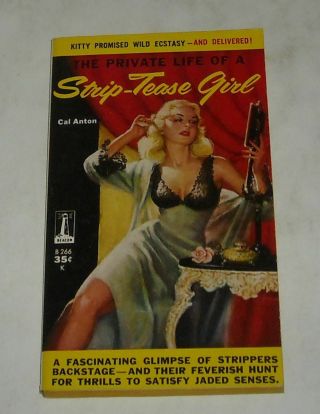 Unread 1959 Beacon Books The Private Life Of A Strip Tease Girl Sleaze Pb Gga