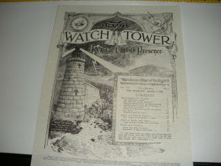 " The Watch Tower " 1920 Jan.  1 Watchtower Jehovah Bible Students Ibsa