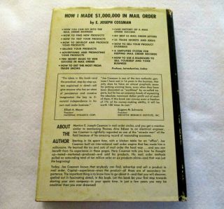 How I Made $1,  000,  000 in Mail Order by E.  Joseph Cossman (1963 hardcover book) 3
