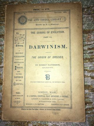 Darwinism - The Errors Of Evolution Part Iv Darwinism January 1884 Paperback