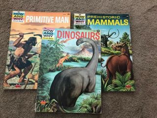 How And Why Wonder Books Dinosaurs Prehistoric Mammals Primitive Man