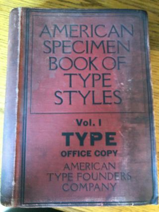 American Specimen Book Of Type Styles Vol 1 With Supplement Book