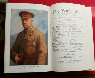 The World War - Armistice 1918 Antique Book 1st Ed.  Vol 3 Grolier Society 1921