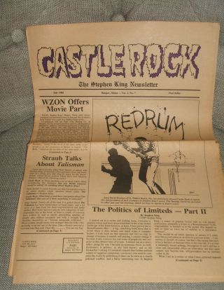 Castle Rock The Stephen King Newsletter For July 1985 Volume 1 Number 7