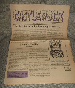 Castle Rock Stephen King Newsletter For May 1984 Volume 1 Number 5 Collectible