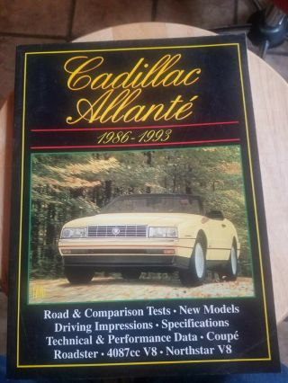 Cadillac Allante Car Auto Book 1986 - 1993 Technical Data Tests Specs Models,