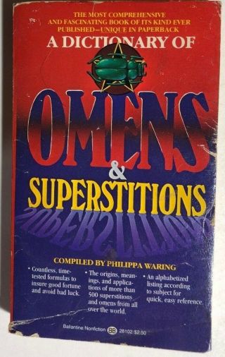 Dictionary Of Omens & Superstitions By Philippa Waring (1979) Ballantine Pb 1st