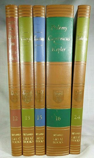 5 Vols Britannica Great Books Of The Western World Virgil Copernicus Ptolemy,