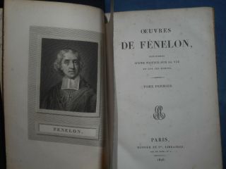 1826 Antique Book Gravure Life Of Francis Fenelon Religion Literature Biography
