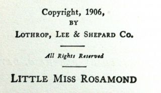VINTAGE LITTLE MISS ROSAMOND BY NINA RHOADES PUBLISHED AUGUST 1906 FOR CHARITY 5