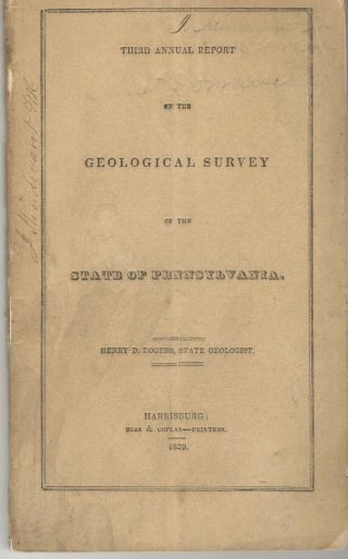 Third Annual Report Of The Geological Survey Of Pennsylvania