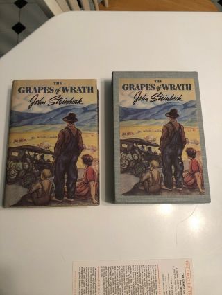 The Grapes Of Wrath,  John Steinbeck,  First Edition Library Printing & Info Card