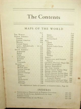 Vintage 1931 ATLAS of the World & Gazetteer COLOR MAPS 2