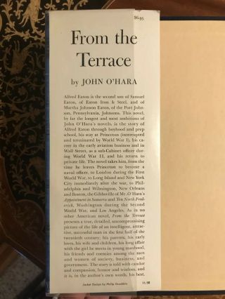 John O’Hara “From the Terrace” First Edition 1st Printing 1958 NF/VG 4