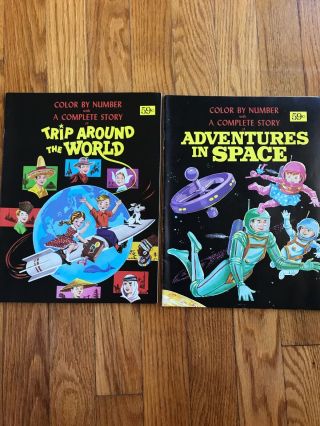 2 Coloring Books  Adventures In Space & Trip Around The World