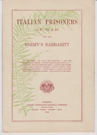 Italian Prisoners Of War And The Enemy 