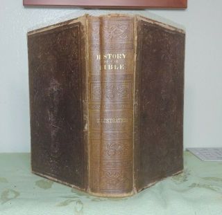 1871 Antique John Kitto An Illustrated History Of The Holy Bible Full Leather