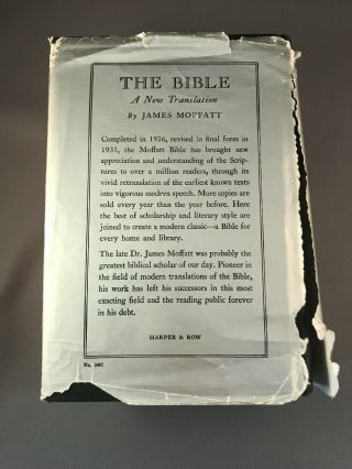 The Bible Old & Testaments James Moffatt Hardcover 1954 Harper & Brothers 3
