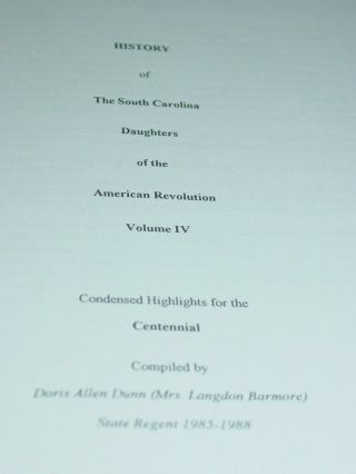 History The South Carolina Daughters of the American Revolution Vol.  IV & V Rare 2