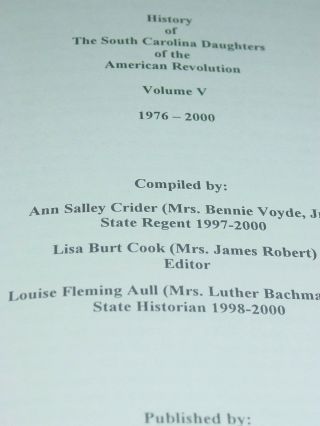 History The South Carolina Daughters of the American Revolution Vol.  IV & V Rare 4