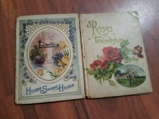 2 Small 1911 Books Home Sweet Home And Roses Of Friendship