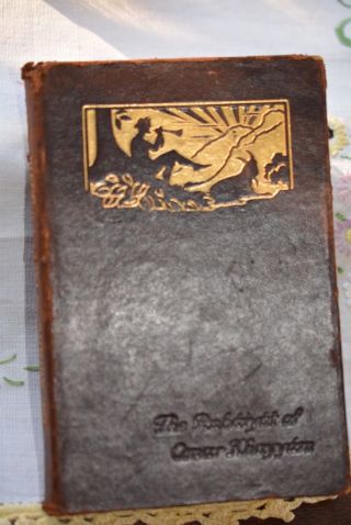 Antique Leather Gilded Mini Book The Rubaiyat Of Omar Khayyam London & Glasgow