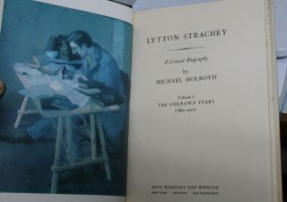 Vtg 2 Volume Book Set LYTTON STRACHEY Michael Holroyd 3