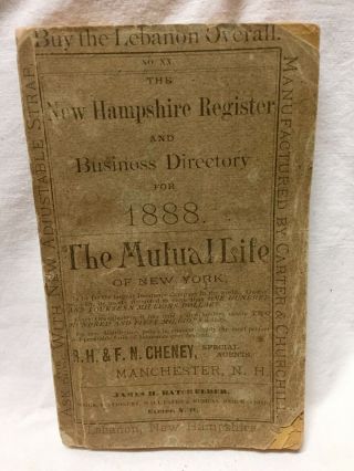 1888 Hampshire Register And Business Directory,  Farmer 