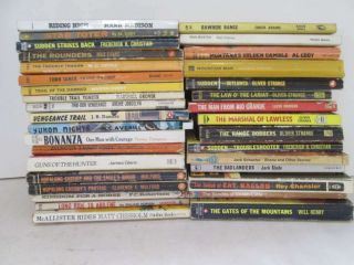 Western Paperbacks 34 Books Inc Hopalong Cassidy,  Sudden,  Bonaza,