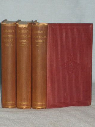 1864 Book The Poetical Of Percy Bysshe Shelley In 3 Volumes