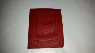 Vintage Luxart Little Leather Library Mini Red Book Poems Plays Robert Browning