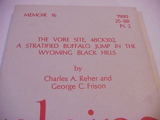 George C Frison Wyoming Archaeology The Vore Buffalo Jump Black Hills Beaulah
