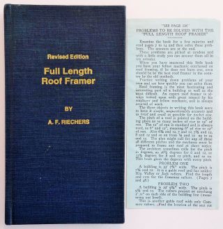 Full Length Roof Framer By A.  F.  Riechers Hardback Metric Framing Tables 23rd Ed
