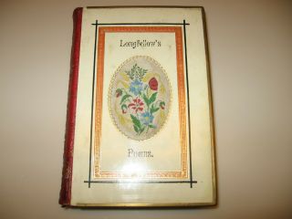 Antique Leather Bound Book " The Poetical Of Longfellow " Oct.  1873 Signed