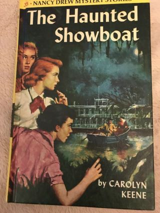 Vintage Matte Hardcover Nancy Drew 35 The Haunted Showboat Matte Cover 1980