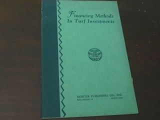 Financing Methods In Turf Investment - Horse Racing Turf Betting Book Edgar Horn