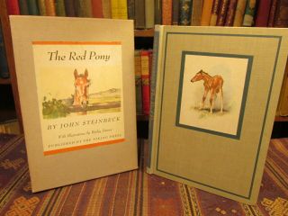 1945 John Steinbeck The Red Pony Classic Literature Illustrated Book In Slipcase