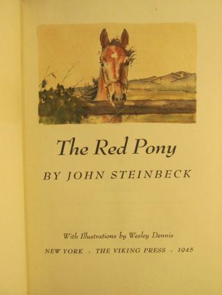 1945 John Steinbeck THE RED PONY Classic Literature Illustrated Book in Slipcase 3