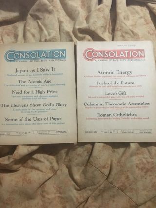 Consolation 5/8 6/5 1946 Atomic Energy Jehovah 