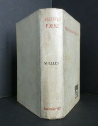 1880 Percy Shelley Poems Full Vellum Binding Pub.  Kegan Paul Red Letter Gilt Top