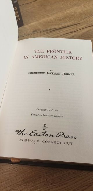 Easton Press THE FRONTIER IN AMERICAN HISTORY Frederick Turner :F19 8