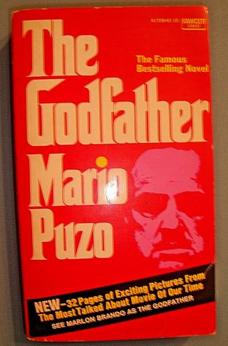 1972 Movie Tie - In Pb The Godfather By Mario Puzo W/32pp.  Photos,  Fawcett Crest