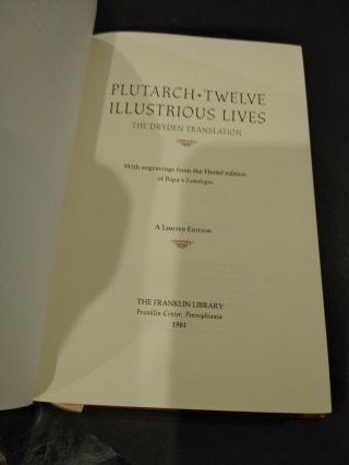 Franklin Library Twelve Illustrious Lives Plutarch 100 Greatest All Time Leather 4