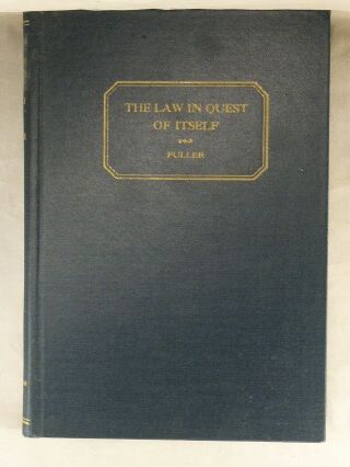 The Law In Quest Of Itself By Lon L.  Fuller 1940 1st Edition Natural Law & More