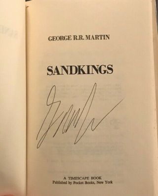 Signed Sandkings Book George R.  Martin Song Fire Ice Game Thrones Grrm Bce